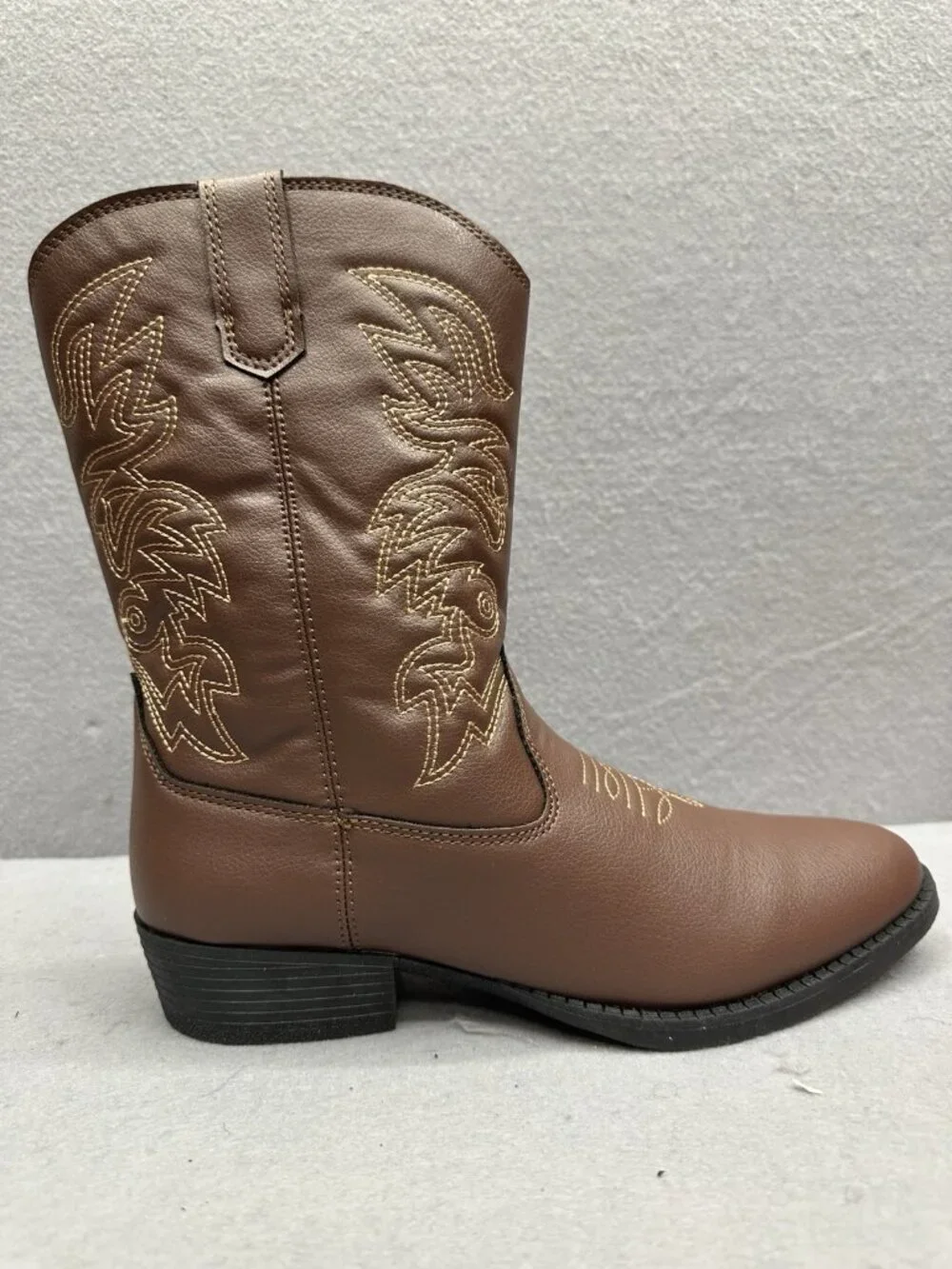 Deer Stags Ranch Cowboy Boots Kids Size 6M Brown Western Equestrian County NIB